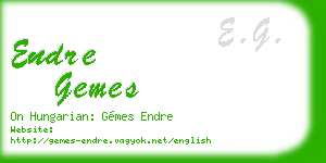endre gemes business card